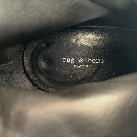 RAG & BONE Leather Suede White Heeled Pointed Toe Beha Ankle Boots Size 38 - Picture 11 of 12